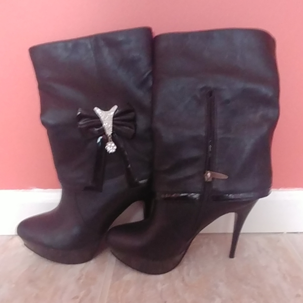 Mid calf ankle boots